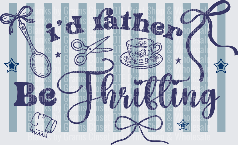 I'd Rather Be Thrifting Kitchen Utensils and Teacup Design