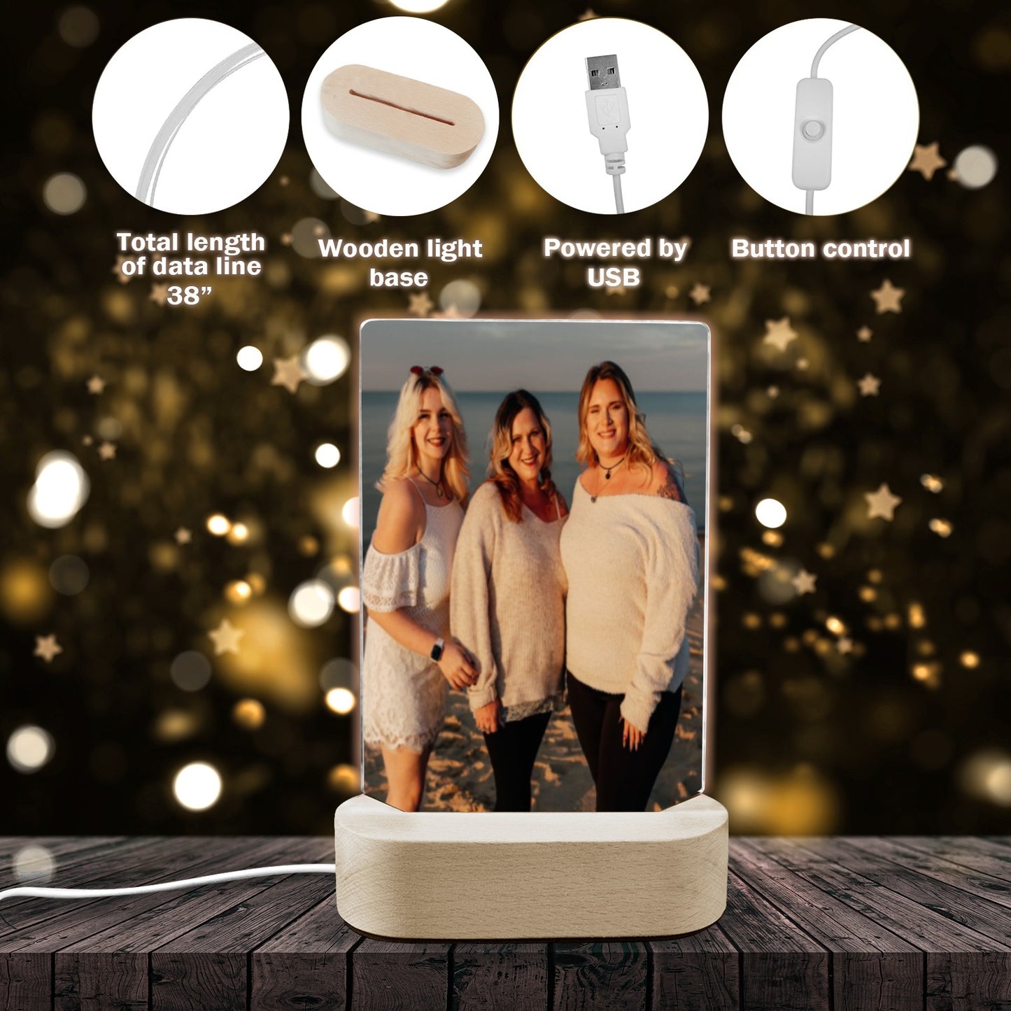 Light up Photo Acrylic Photo Print with Lighted Stand