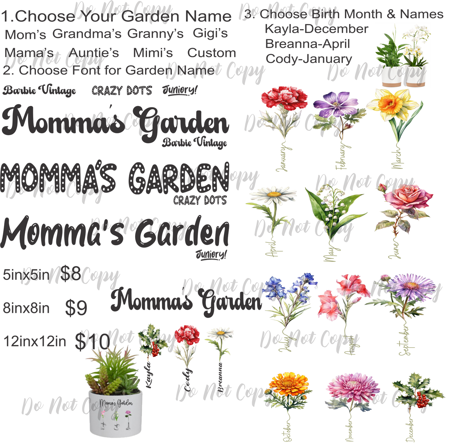 Single Gram's Closet Exclusive Prints DTF Prints