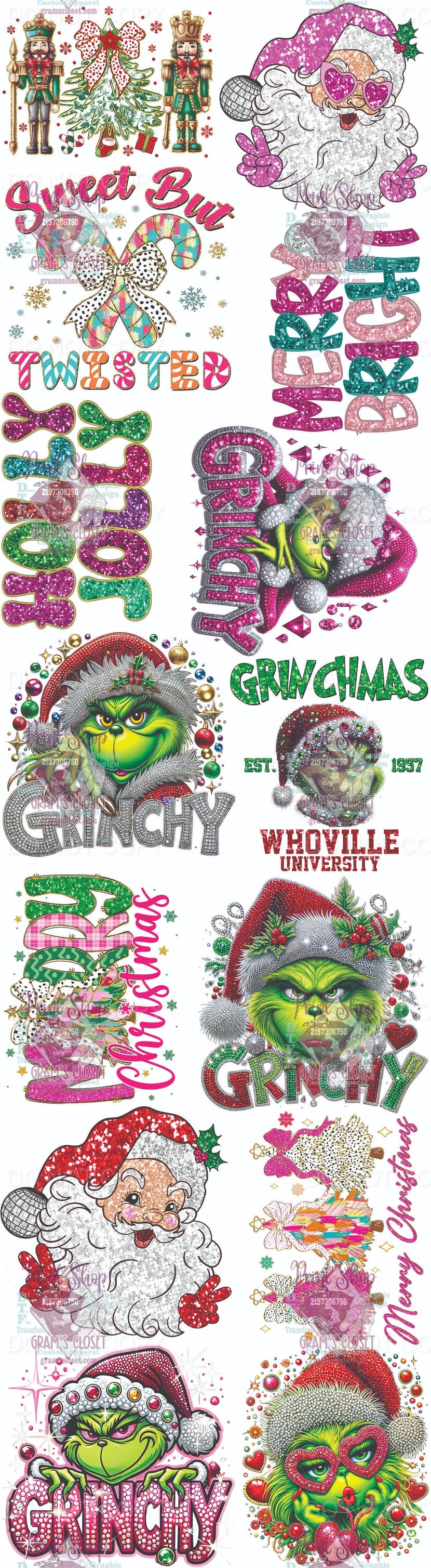 Mystery Christmas Bling 2024 Gang Sheets – Premium DTF Transfers for Seasonal Designs