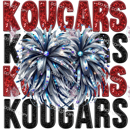 Kougars Faux Rhinestone Cheer Poms