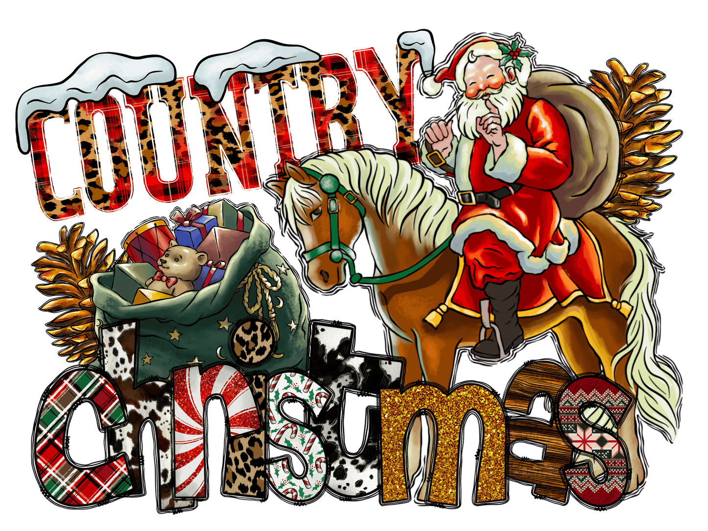 Western Christmas Individual 18 designs up to 12 inches