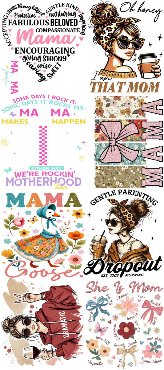 Mom DTF Transfers – 22x60 Curated Gang Sheets for Mother’s Day and More
