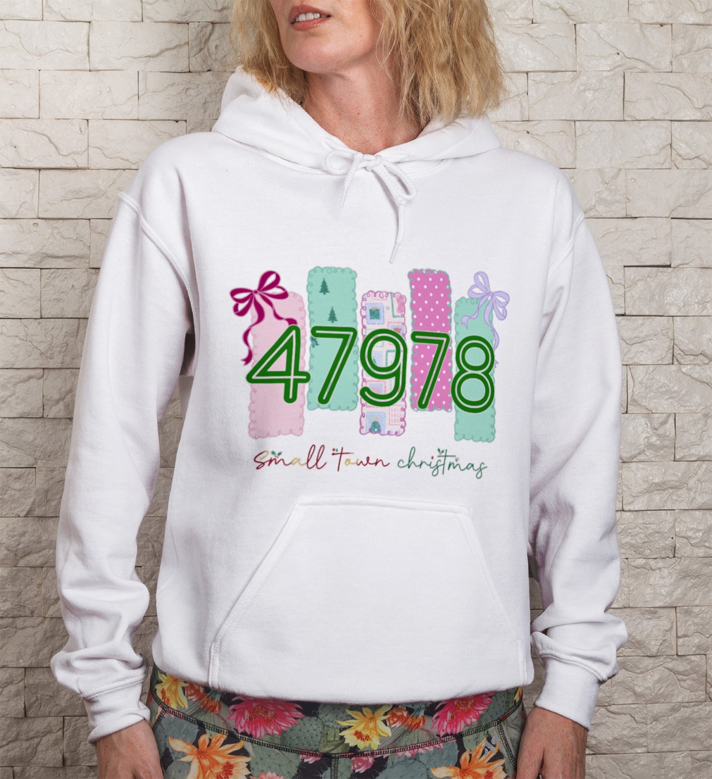 Small Town Christmas Custom Zipcode Hoodie