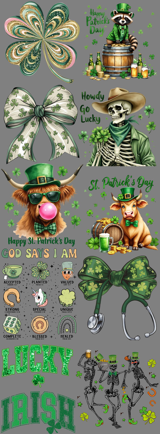 St Patricks Day 2025 Premade Gang Sheets – Premium DTF Transfers for Seasonal Designs (Copy)