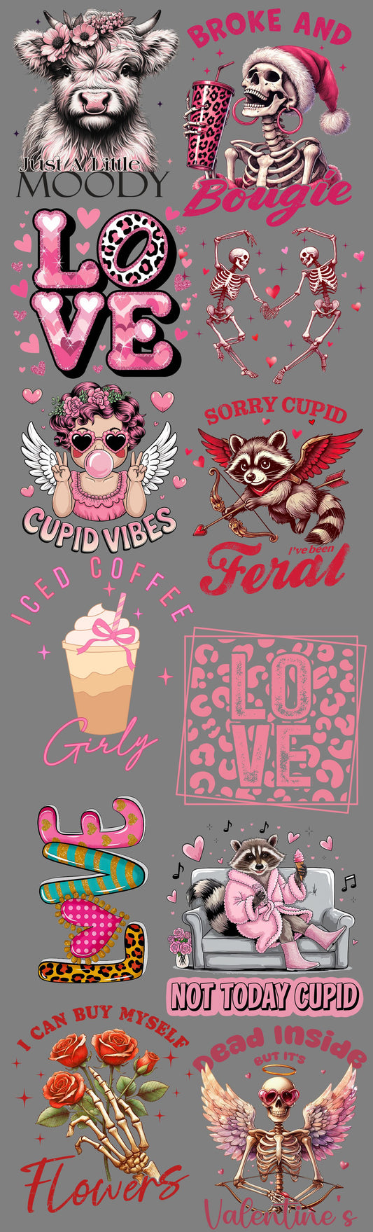 Valentine's Day 2025 Premade Gang Sheets – Premium DTF Transfers for Seasonal Designs