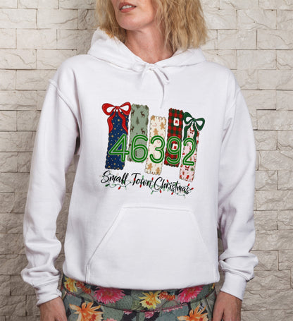 Small Town Christmas Custom Zipcode Hoodie