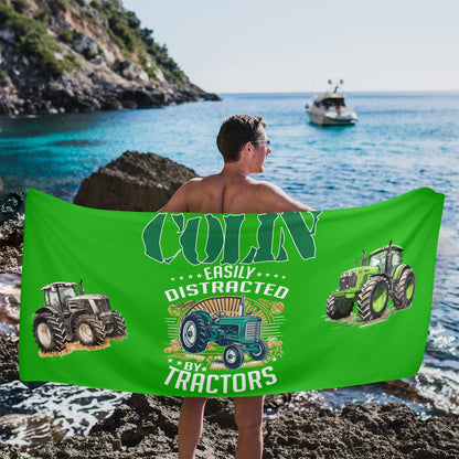 Tractor GrungeColin Beach Towel 31"x71"(NEW)