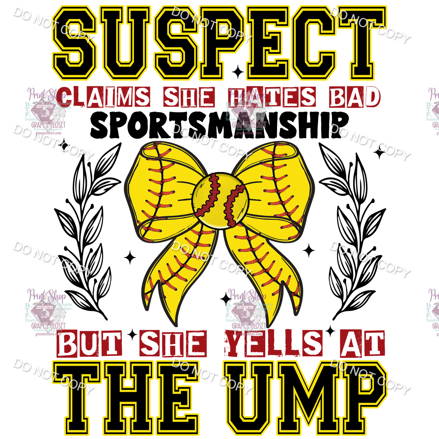 Softball Designs Transfer