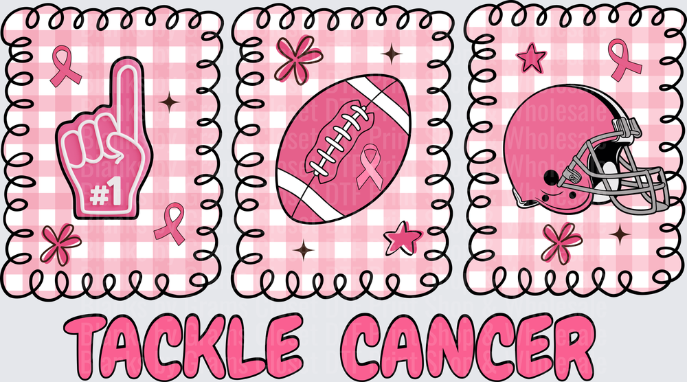Tackle Cancer Pink Football Breast Cancer Awareness Design