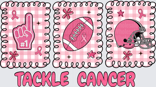 Tackle Cancer Pink Football Breast Cancer Awareness Design