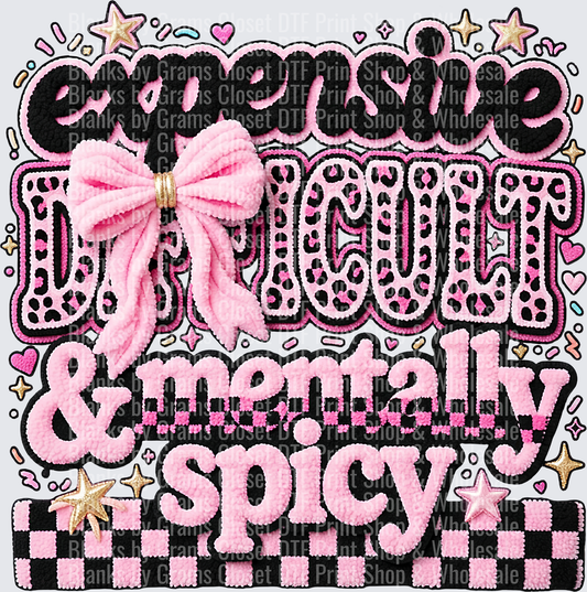 Cute But Psycho Sweet & Spicy Pink Leopard Print Bow Design