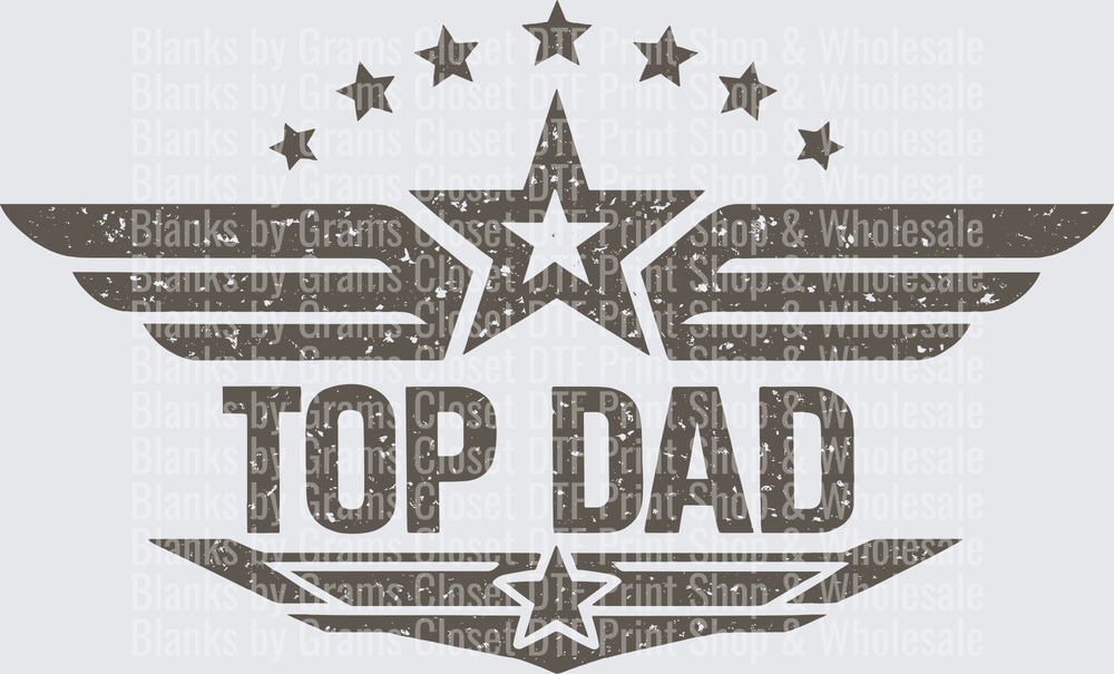 TOP DAD Military Aviation Wings with Stars Design