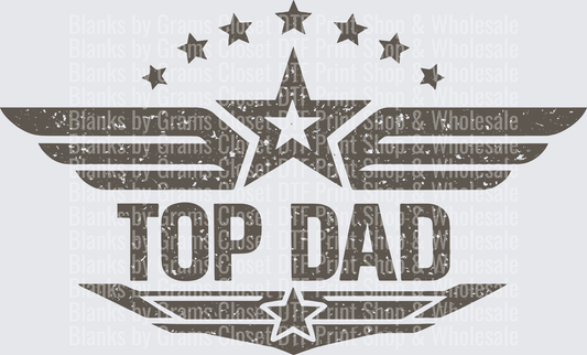TOP DAD Military Aviation Wings with Stars Design