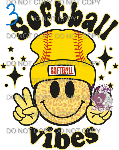 Softball Designs DTF Transfer – Hot Peel for Durable Apparel