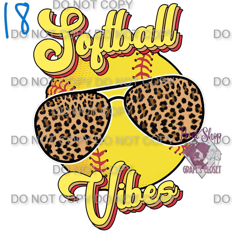 Softball Designs DTF Transfer – Hot Peel for Durable Apparel
