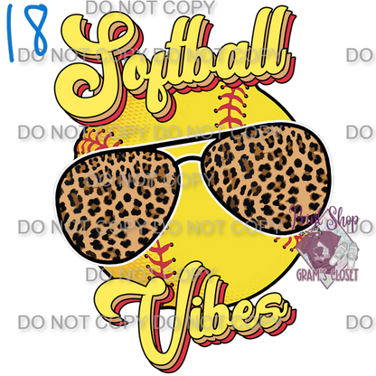 Softball Designs DTF Transfer – Hot Peel for Durable Apparel