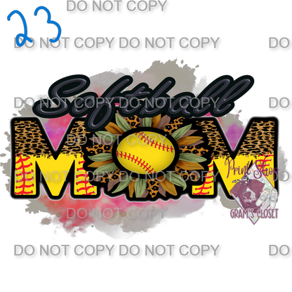 Softball Designs DTF Transfer – Hot Peel for Durable Apparel