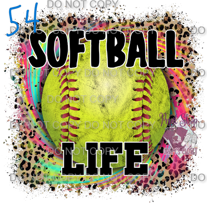 Softball Designs DTF Transfer – Hot Peel for Durable Apparel