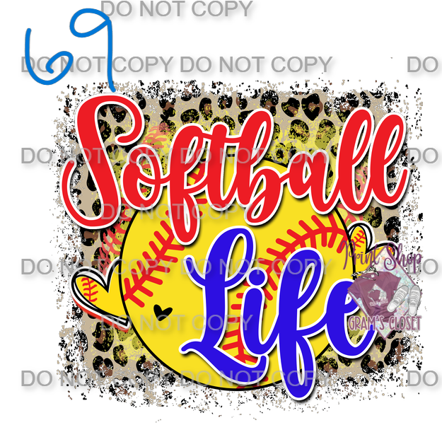 Softball Designs DTF Transfer – Hot Peel for Durable Apparel