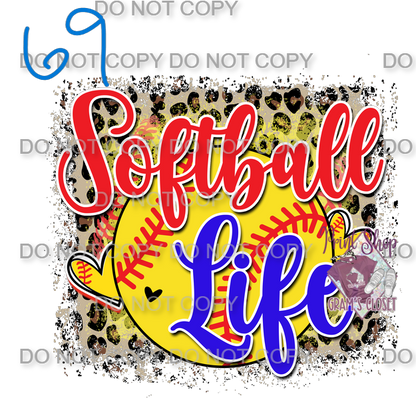 Softball Designs DTF Transfer – Hot Peel for Durable Apparel