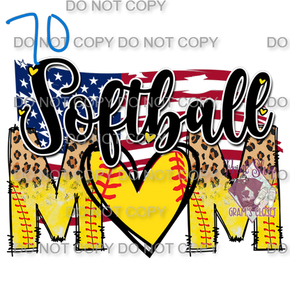 Softball Designs DTF Transfer – Hot Peel for Durable Apparel