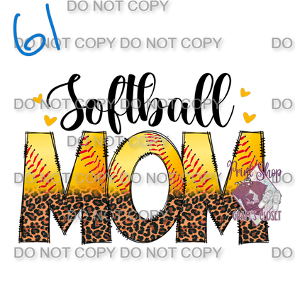 Softball Designs DTF Transfer – Hot Peel for Durable Apparel