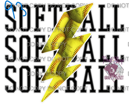 Softball Designs DTF Transfer – Hot Peel for Durable Apparel