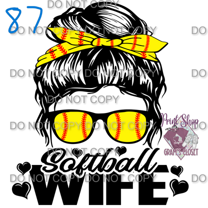 Softball Designs DTF Transfer – Hot Peel for Durable Apparel