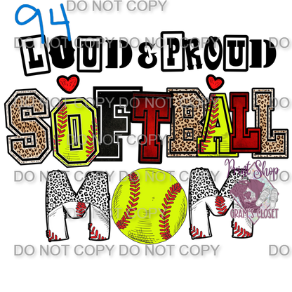 Softball Designs DTF Transfer – Hot Peel for Durable Apparel