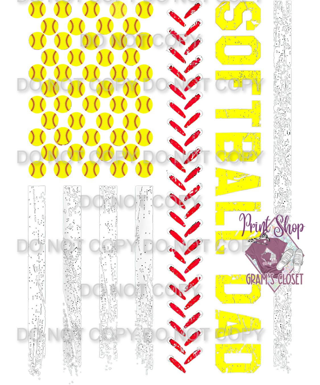 Softball Designs DTF Transfer – Hot Peel for Durable Apparel