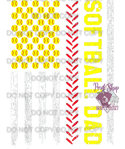 Softball Designs DTF Transfer – Hot Peel for Durable Apparel