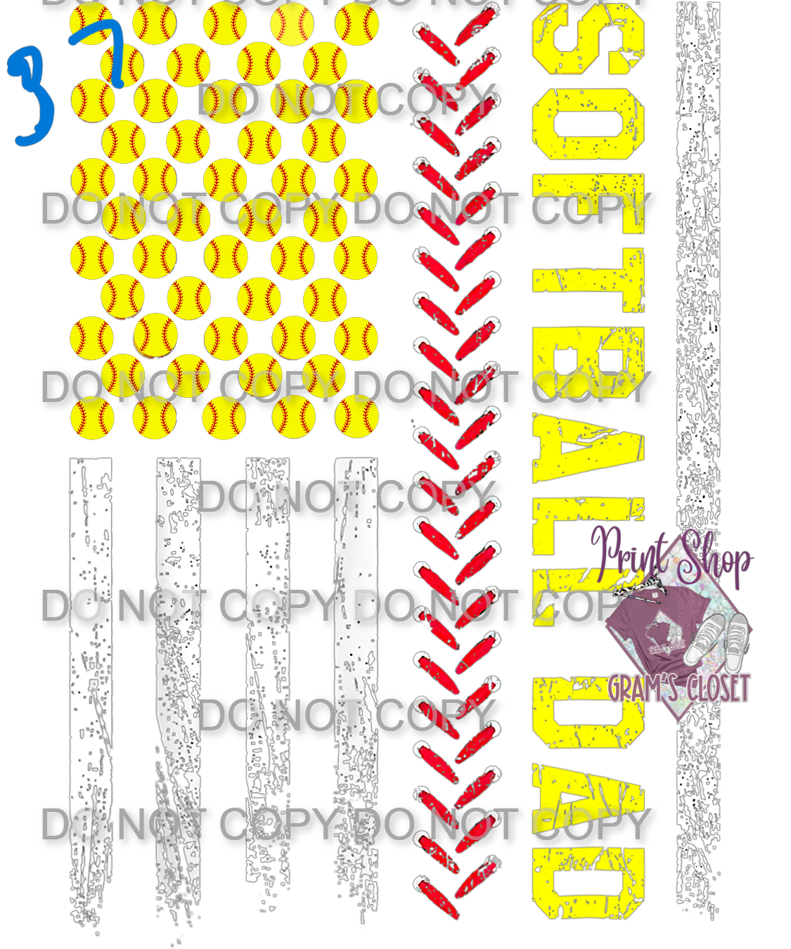 Softball Designs DTF Transfer – Hot Peel for Durable Apparel