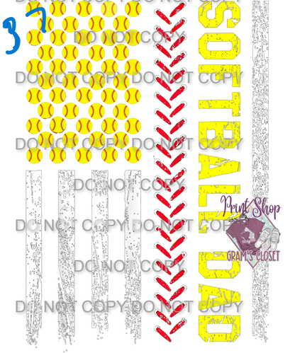 Softball Designs DTF Transfer – Hot Peel for Durable Apparel